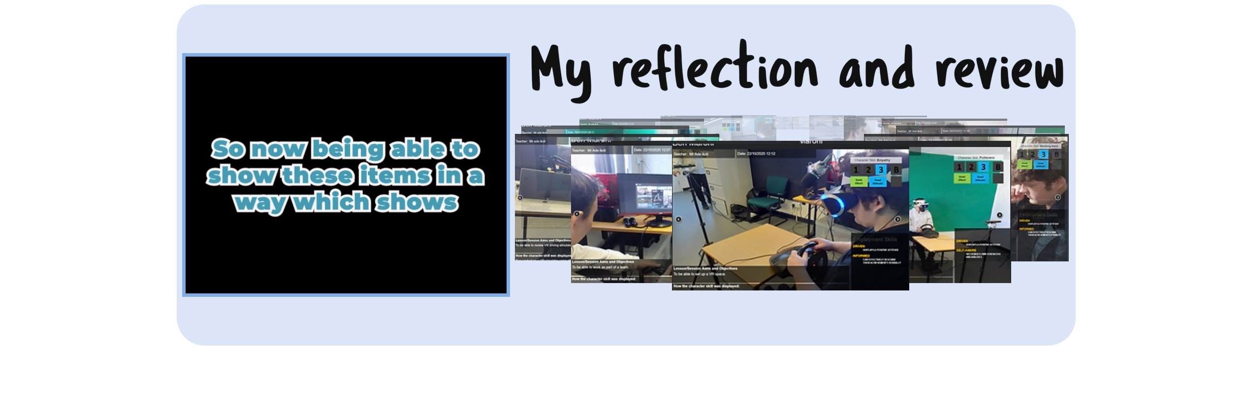 Military project student using voice to text software to support  with an audio and text reflection linked to his evidence photos arts award gold