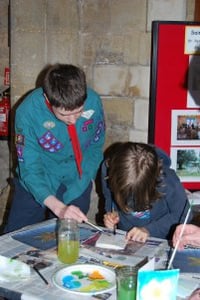 1st Olney Scouts doing their Bronze Arts Award skill share