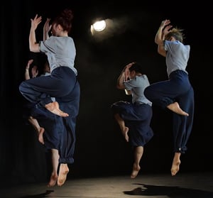 Dancers from Lisa Simpson Inclusive Dance leaping