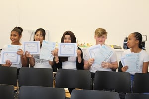 Young people with the Arts Award certificates EDIT